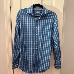 Peter Millar Men’s Tattersall Cotton Silk Shirt